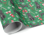 Black Labradoedle-kersthond Cadeaupapier (Rol Hoek)