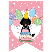 Black Labradoodle Anniversaire Fête Drapeaux (Premier drapeau)