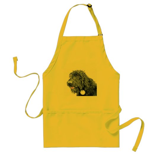 Black Labradoodle Apron Standaard Schort (Voorkant)