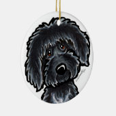 Black Labradoodle Art gepersonaliseerd Keramisch Ornament (Rechts)