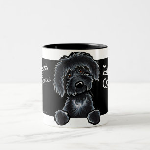 Black Labradoodle Art Tweekleurige Koffiemok
