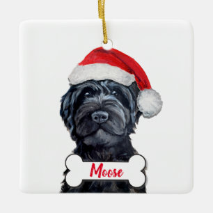 Black Labradoodle/Black Goldendole Ceramic Orn Keramisch Ornament