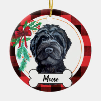Black Labradoodle/Black Goldendoodle Keramisch Ornament