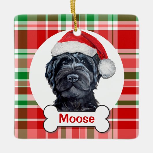 Black Labradoodle / Black Goldendoodle Keramisch Ornament (Voorkant)