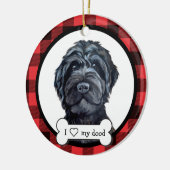 Black Labradoodle/Black Goldendoodle Keramisch Ornament (Links)