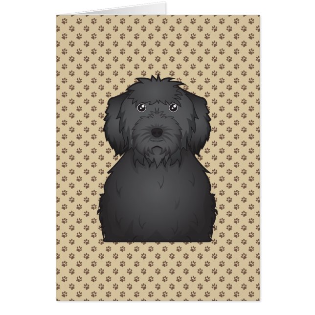 Black Labradoodle Cartoon (Voorkant)