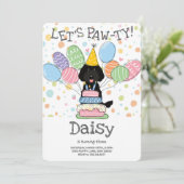 Black Labradoodle Chien Invitation de fête d'anniv (Debout devant)