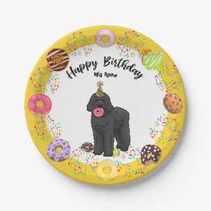 Black Labradoodle Dog Birthday Party Paper Bord