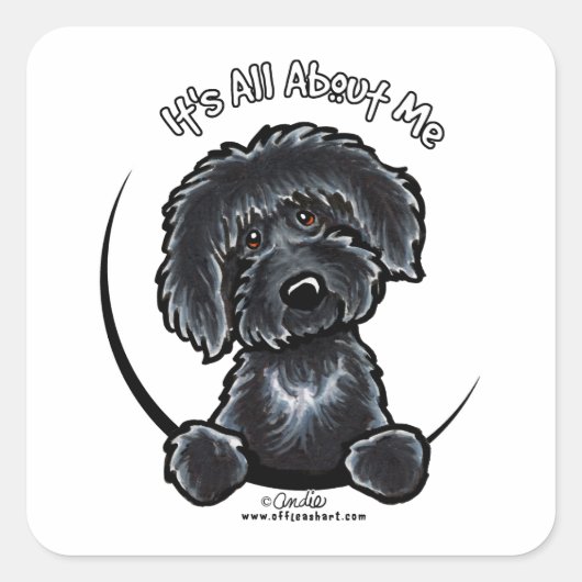 Black Labradoodle IAAM Vierkante Sticker (Voorkant)