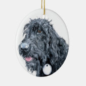 Black Labradoodle Keramisch Ornament (Rechts)