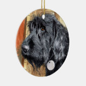 Black Labradoodle Keramisch Ornament (Rechts)