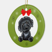 Black Labradoodle-kerstklassiek Keramisch Ornament (Links)