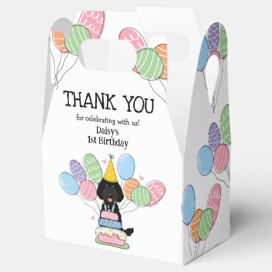 Black Labradoodle Verjaardag Bedankt Favor Box Bedankdoosjes (Geopend)