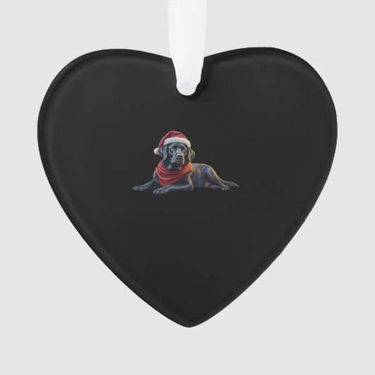 Black Labrador à Noël à Santa Hat et Scarf (devant)