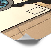 Black Labrador and Cat Laundry Room Humor Poster  (Hoek)