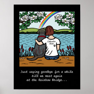 Black Labrador Angel and Mom Brown Poster