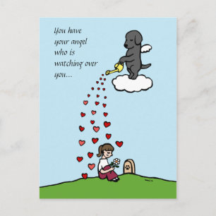 Black Labrador Angel met Love Briefkaart