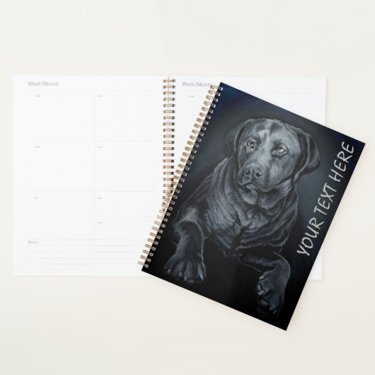 Black Labrador Art Planner Anglais Retriting Book (Devant avec enveloppe)