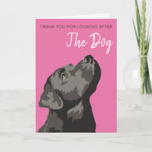 Black Labrador bedankt voor het verzorgen van de h