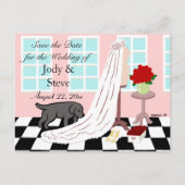 Black Labrador Bewaar de datum Aankondigingskaart (Voorkant)