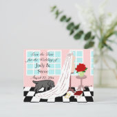 Black Labrador Bewaar de datum Aankondigingskaart (Staand voorkant)