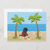 Black Labrador Bikini Girl Briefkaart (Voorkant / Achterkant)
