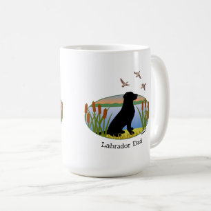 Black Labrador Bird Dog Sunset Oval Koffiemok