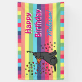 Black Labrador Birthday Party Confetti Horizontal Spandoek (Verticaal)