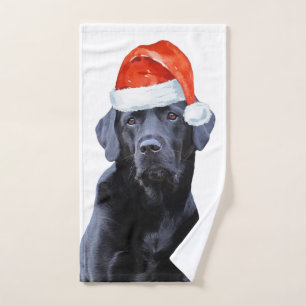 Black Labrador Christmas Cute Santa Dog