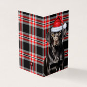 Black Labrador Christmas Dog Red Plaid Holiday (Outside)