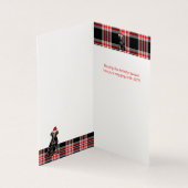 Black Labrador Christmas Dog Red Plaid Holiday (Inside)