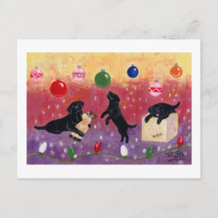 Black Labrador Christmas Feestdagenkaart