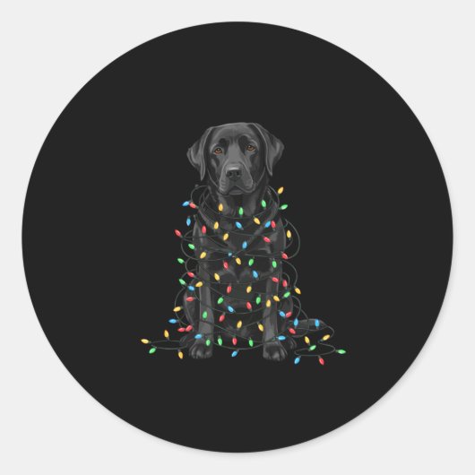 Black Labrador Christmas I'm Fine Everything Is Fi Ronde Sticker (Voorkant)