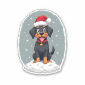 Black Labrador Christmas Santa Hat Xmas Pajama T-S Sticker (Voorkant)
