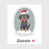 Black Labrador Christmas Santa Hat Xmas Pajama T-S Sticker (Vel)