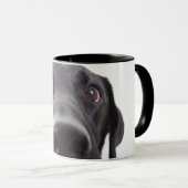 Black Labrador Closeup Portrait Mok (Voorkant rechts)