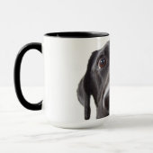 Black Labrador Closeup Portrait Mok (Links)