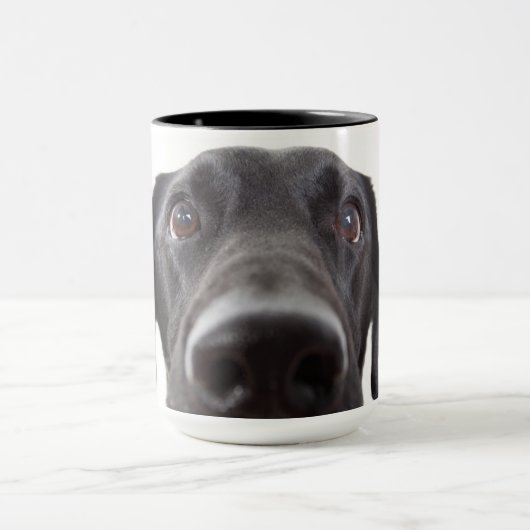 Black Labrador Closeup Portrait Mok (Midden)