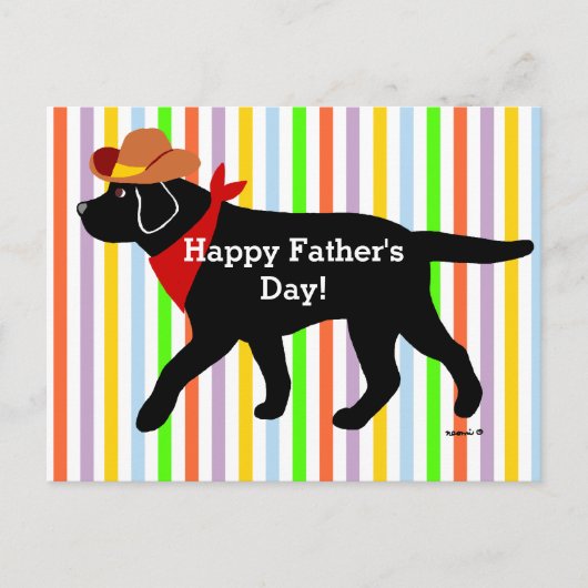 Black Labrador Cowboy Cartoon Briefkaart (Voorkant)
