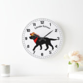 Black Labrador Cowboy Cartoon Grote Klok (Huis)