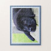 Black Labrador Cute Puppy Dog 11 x 14 Hondenliefhe Legpuzzel (Verticaal)