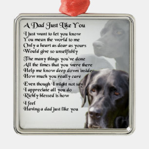 Black Labrador Dad Poem Metalen Ornament