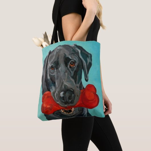 Black Labrador Dog Canvas tas (Dichtbij)