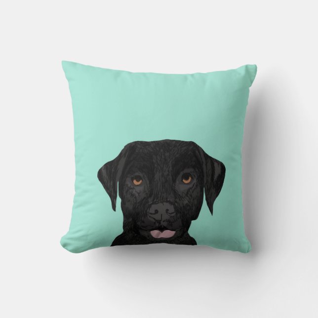 Black Labrador Dog Coussin - joli laboratoire noir (Recto)