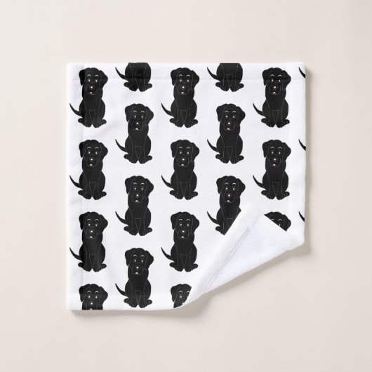 Black Labrador Dog Design Bad Handdoek (Wasdoekje)