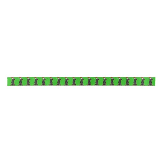 Black Labrador Dog-kerstlint Lint (Voorkant)