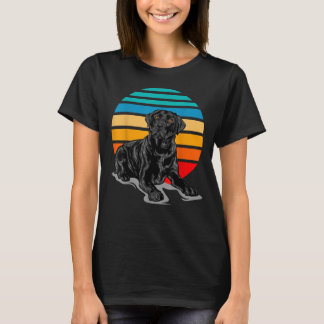 Black Labrador Dog  Retro Style T-shirt