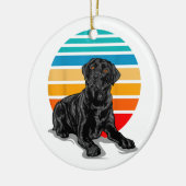 Black Labrador dog sunset  retro style blac Keramisch Ornament (Links)