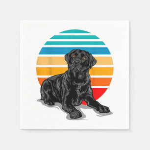 Black Labrador dog sunset retro style blac Servet