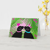 Black Labrador Dogs Carte de la Saint-Valentin (Fleur jaune)